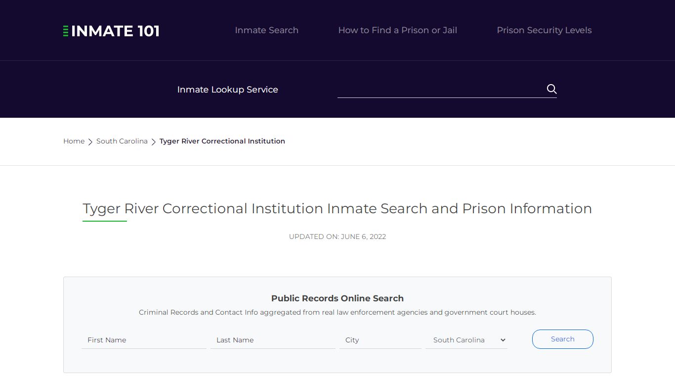 Tyger River Correctional Institution Inmate Search, Visitation, Phone ...