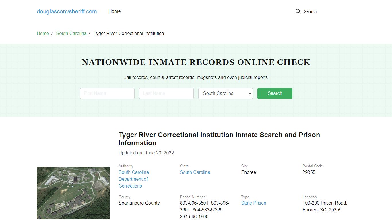 Tyger River Correctional Institution Inmate Search, Visitation, Phone ...