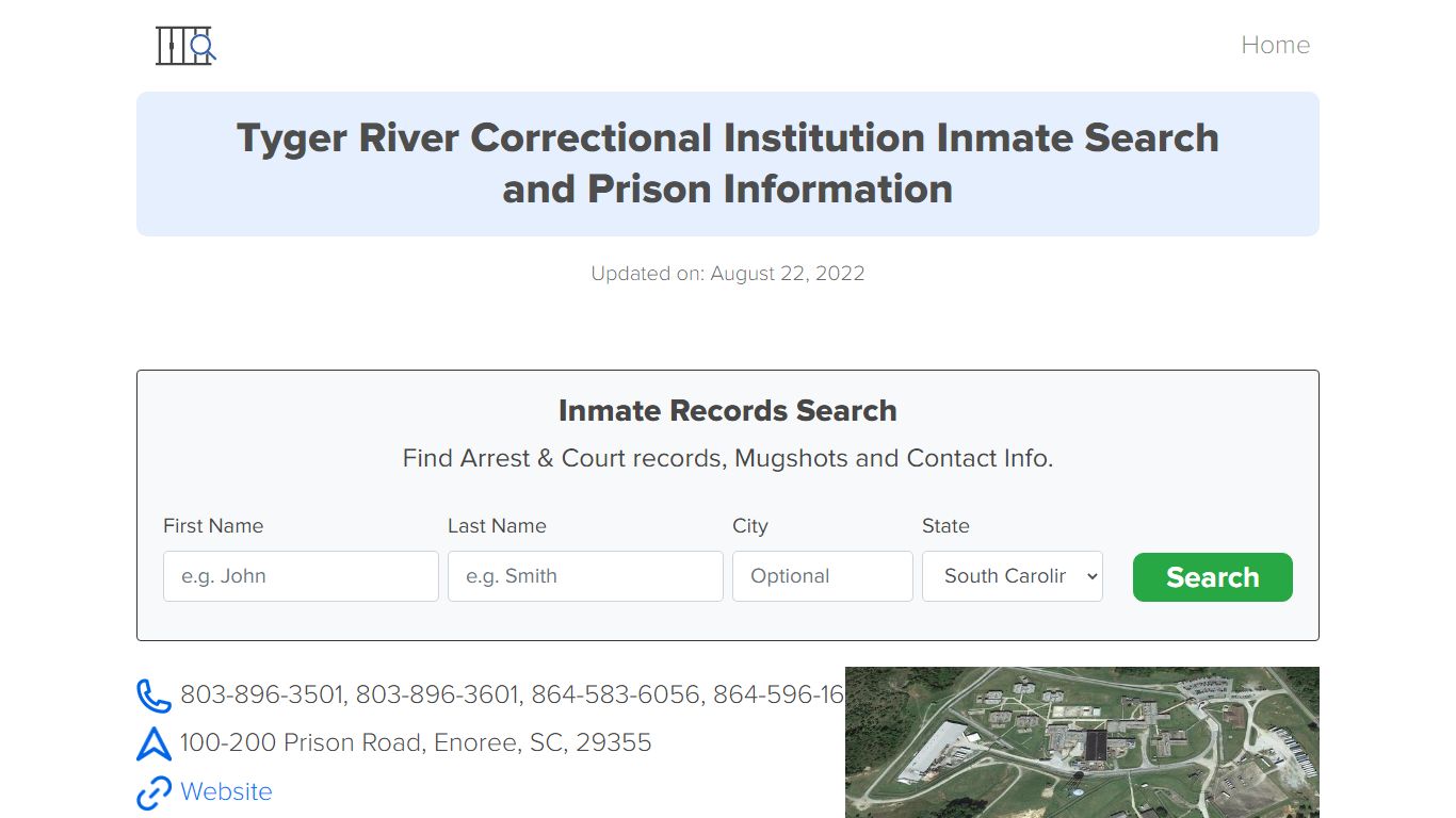 Tyger River Correctional Institution Inmate Search, Visitation, Phone ...